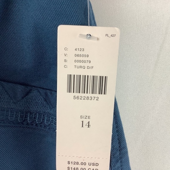 Anthropologie Turquoise Ellie Embroidered Utility Pants - Picture 7 of 8